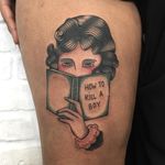 Traditional tattoo by Helena Front #HelenaFront #traditional #oldschool #vintage #ladyhead #portrait #book 