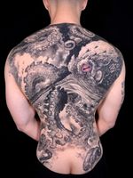 Black and Grey Realism tattoo by Kari Barba #KariBarba #blackandgrey #realism #realistic #Illustrativerealism #octopus #octopi #tentacles #ocean #oceanlife