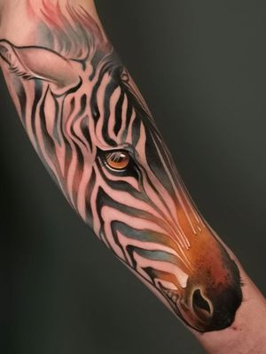 Zebra tattoo by amayratattoo #amayratattoo #zebra #animal #realism #color #africa