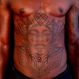 African warrior tattoo by Anderson Luna #AndersonLuna #warrior #symboltattoo #africatattoo #african #tribal #portrait #pattern