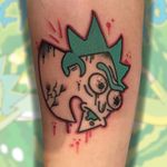 Trippy tattoo by Cosmo Cam #CosmoCam #trippy #surreal #weird #unique #color #psychedelic #ricksanchez #rickandmorty #wutang #popculture #music #tv #cartoon