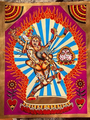 Painting by Swasthik Iyengar aka Gunga Ma #SwasthikIyengar #GungaMa #color #traditional #Hindu #sacredsymbols #sacrediconography 