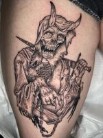 Dark art illustrative tattoo by Nate Burns aka revoltingworship #NateBurns #revoltingworship #darkart #illustrative 