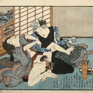 Antique Shunga art by Utagawa Kunisada
