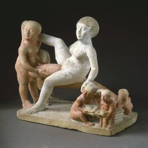Erotic sculpture from the early Ptolemaic period 305-30 BC found in Alexandria, Egypt