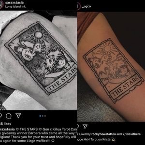 Original tattoo on the left and copy on the right. Sourced from IG: tattoocopycats