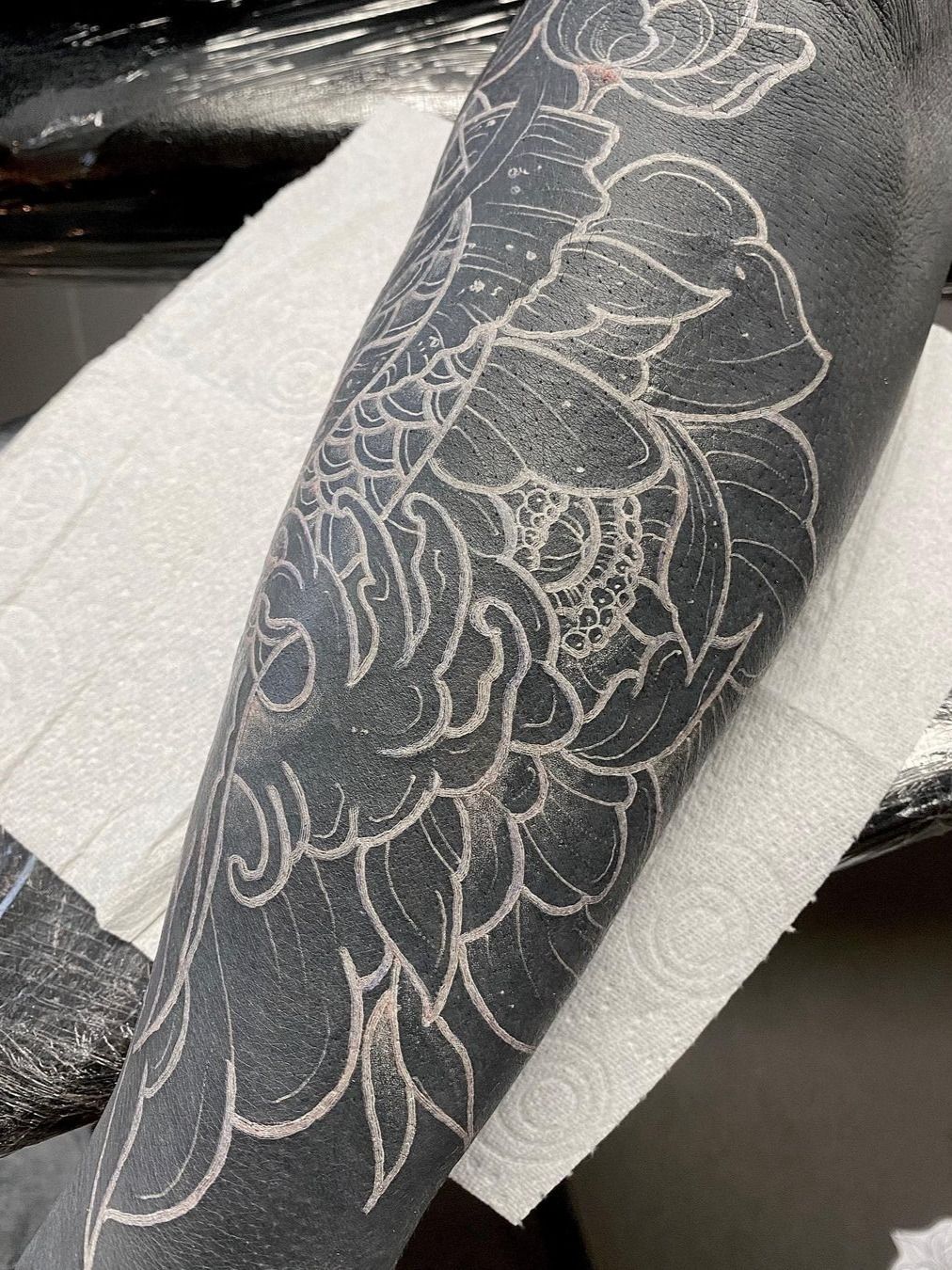 HEALED SLEEVES: WHITE ON BLACK. - Nathan Mould Tattoo