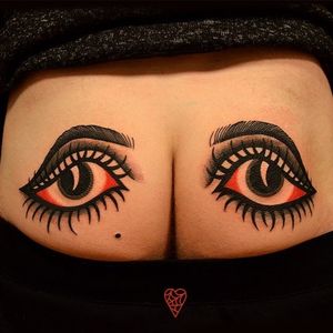 Tattoo by Marcelina Urbanska #MarcelinaUrbanska #neotraditional #traditional #illustrative #graphic #color #darkart #surreal #eyes