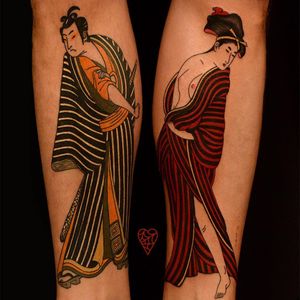 Tattoo by Marcelina Urbanska #MarcelinaUrbanska #japanese #graphic #color #darkart #surreal #samurai #geisha