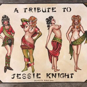 Tribute to Jessie Knight by Derryth Ridge #DerrythRidge #JessieKnight #tattooflash #pinup