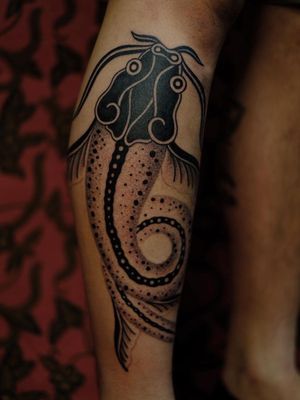 Tattoo by Jaya Suartika aka Jayaism #JayaSuartika #Jayaism #patternwork #pattern #tribal #ornamental #blackwork #fish #catfish