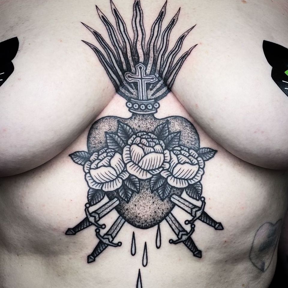 The Burning Devotion Displayed By Sacred Heart Tattoos • Tattoodo The Burning Devotion Displayed By Sacred Heart Tattoos • Tattoodo
