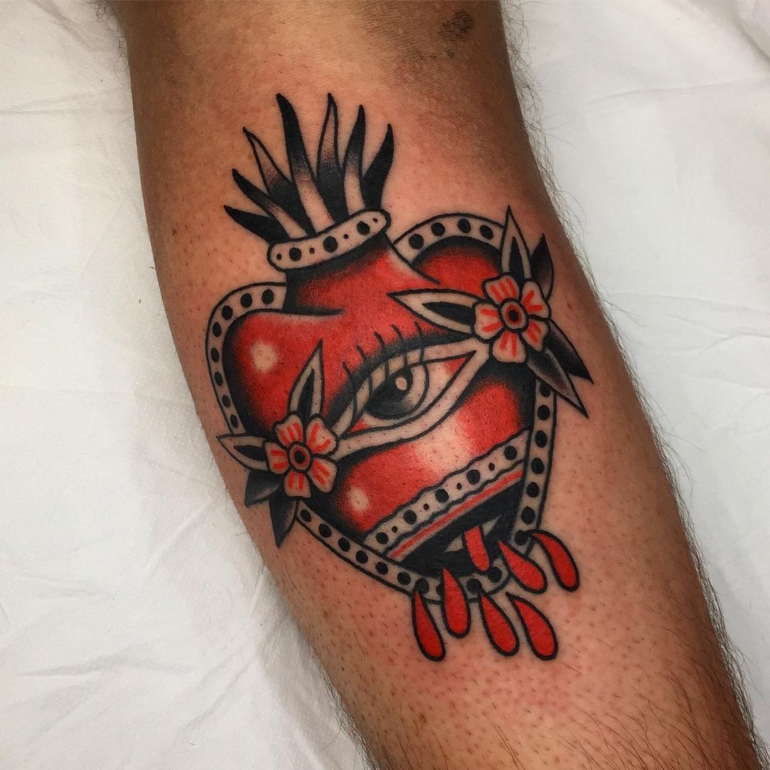 Arm Heart Eye Tattoo by Pete the Thief