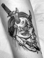 hannya tattoo by anthoonytattoo #anthoonytattoo #hannya #dagger #samuraisword #portrait #lady