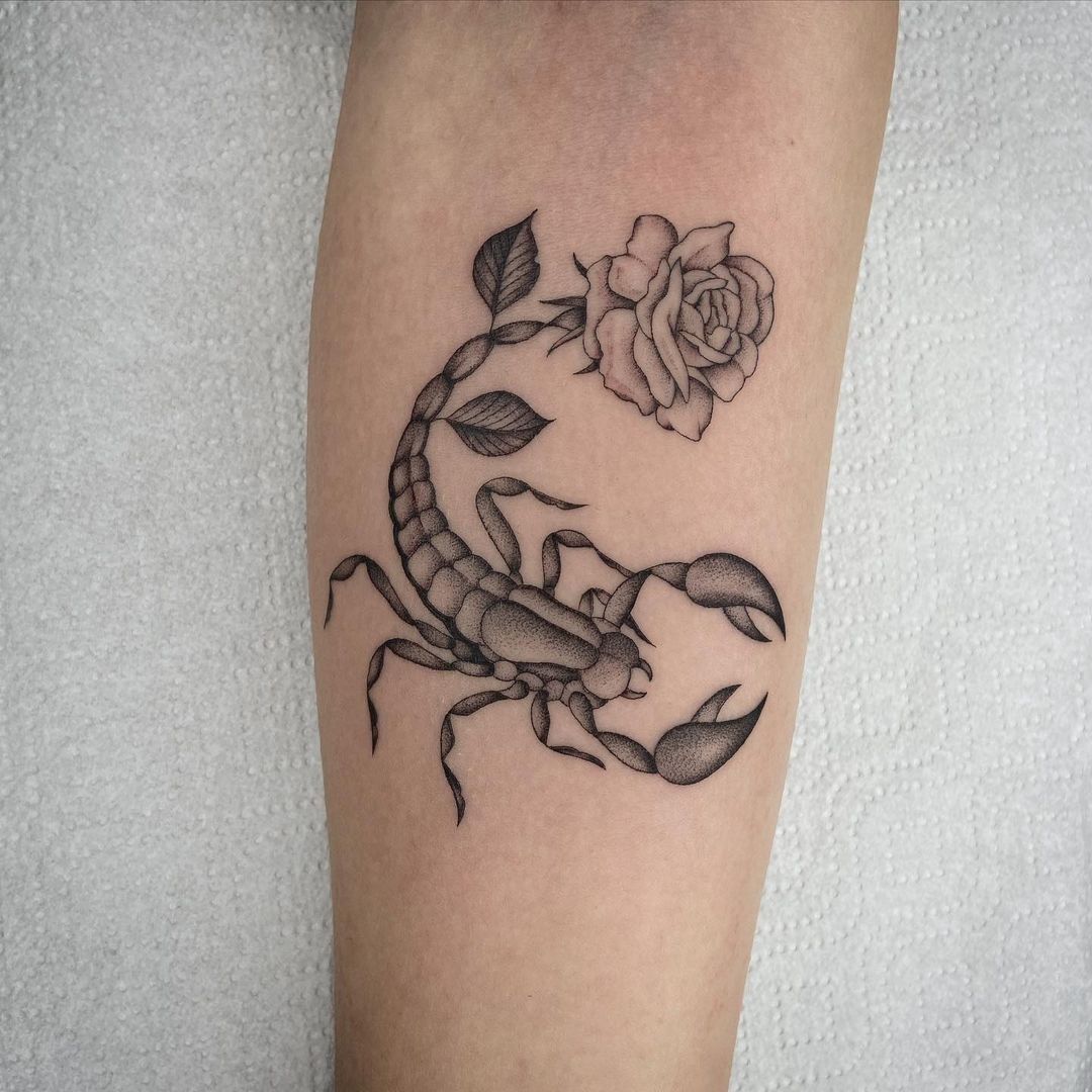 girly scorpion tattoos on arm