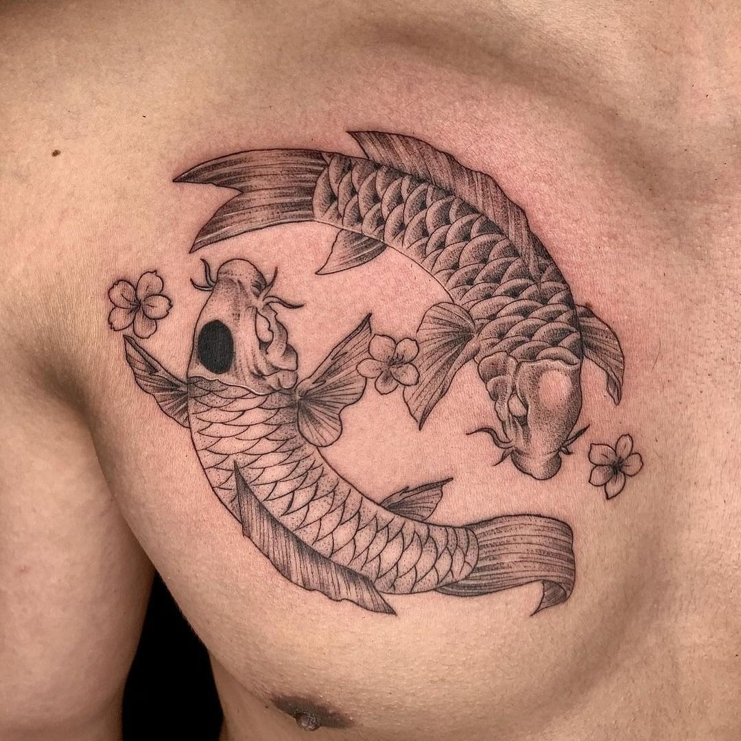 pisces tattoos on chest