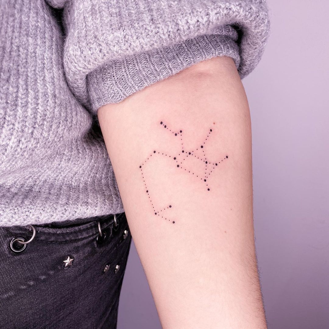 Small Sagittarius constellation temporary tattoo get