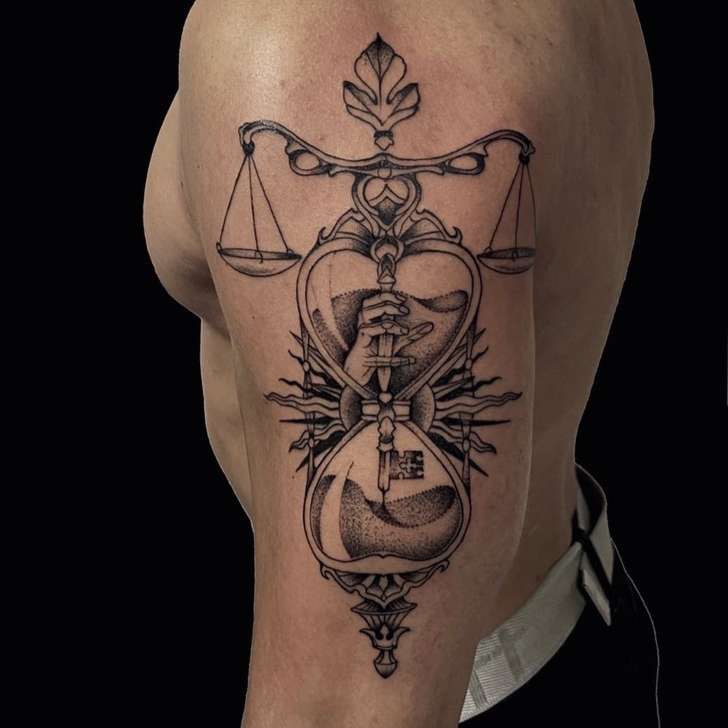 22 Libra Tattoos Males Images, Stock Photos, 3D objects, & Vectors |  Shutterstock