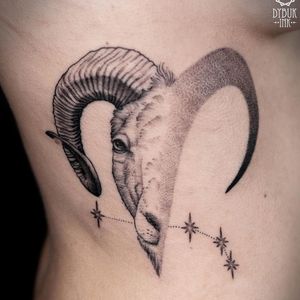 Aries tattoo by dybuk ink #dybukink #aries #zodiac #astrology #horoscope