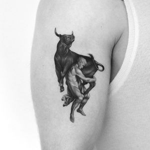 Taurus tattoo by piotrindulski #piotrindulski #taurus #zodiac #astrology #horoscope