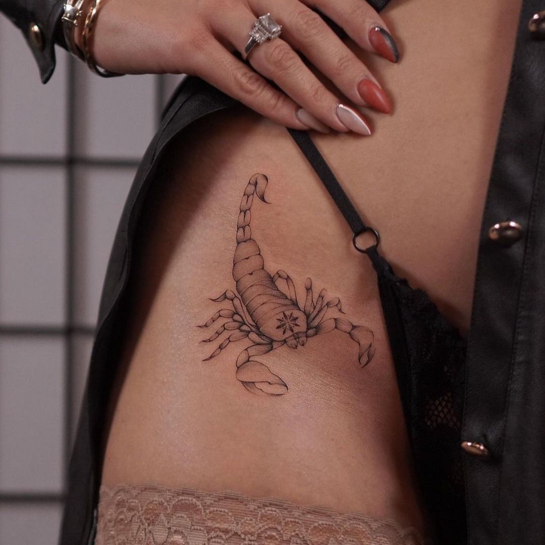 Girly Scorpion Thigh Tattoo - Temu