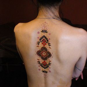 Folk pattern tattoo by n.o.u.v.e.a.u #nouveau #folkpattern #pattern #floral #back