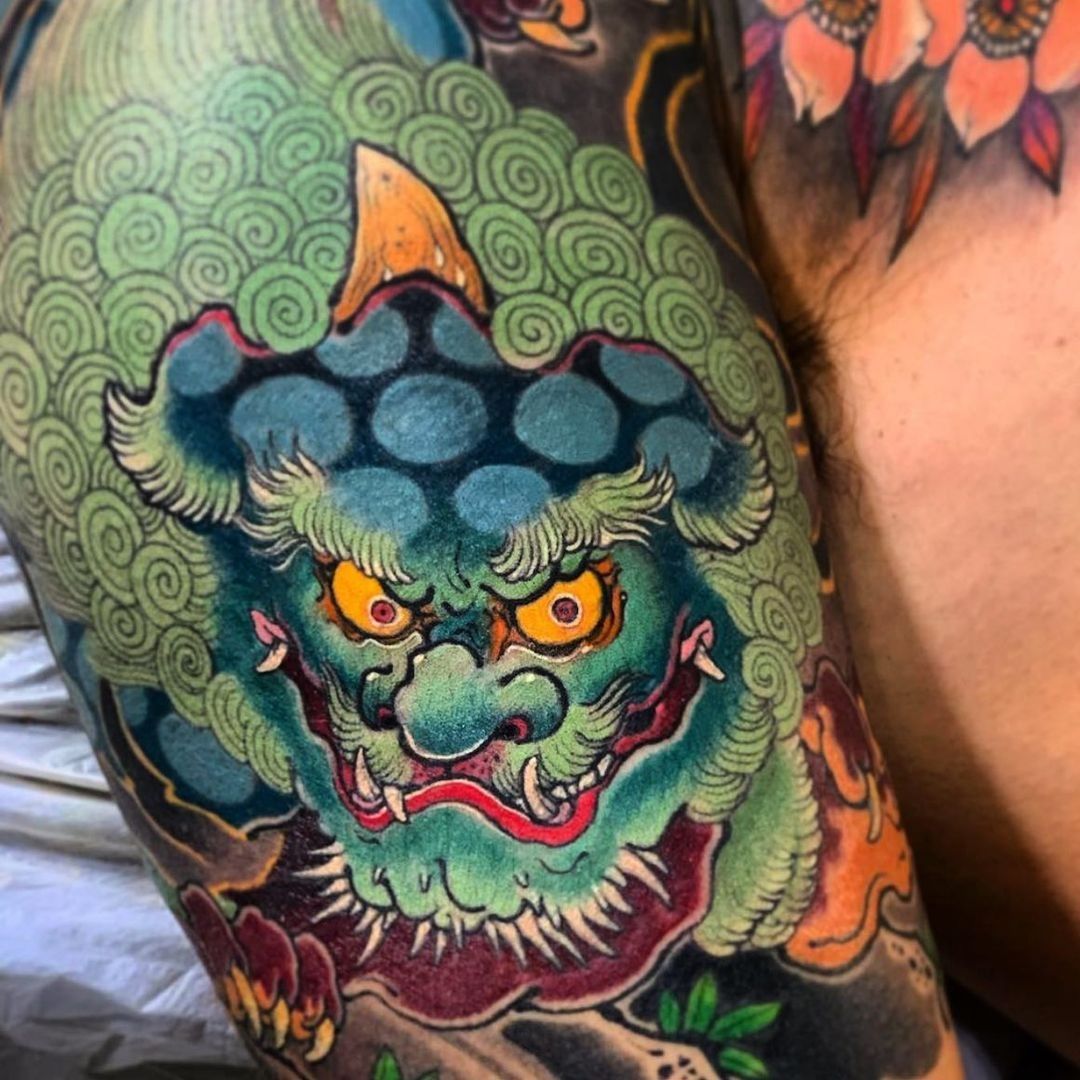 100 Foo Dog Tattoo Designs For Men  Chinese Gaurdian Lions  Foo dog tattoo  design Foo dog tattoo Mens forearm sleeve tattoo