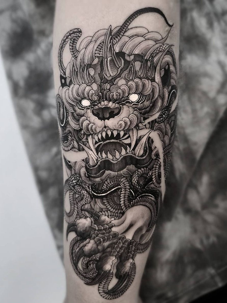 A Narsimha tattoo typically features the half-man, half-lion Hindu deity  known for protection and courage. Consider consulting with a tat... |  Instagram