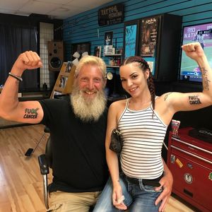 Matching tattoos with Don Caskey #DonCaskey #matchingtattoos #fuckcancer
