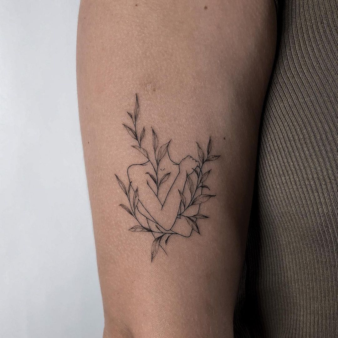 Self Hug Floral Simple Minimalistic Tattoo Stock Vector Royalty Free  2032186355  Shutterstock