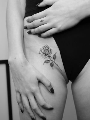 Tattoo by Jordan Baxter #JordanBaxter #illustrative #traditional #oldschool #blackandgrey #rose