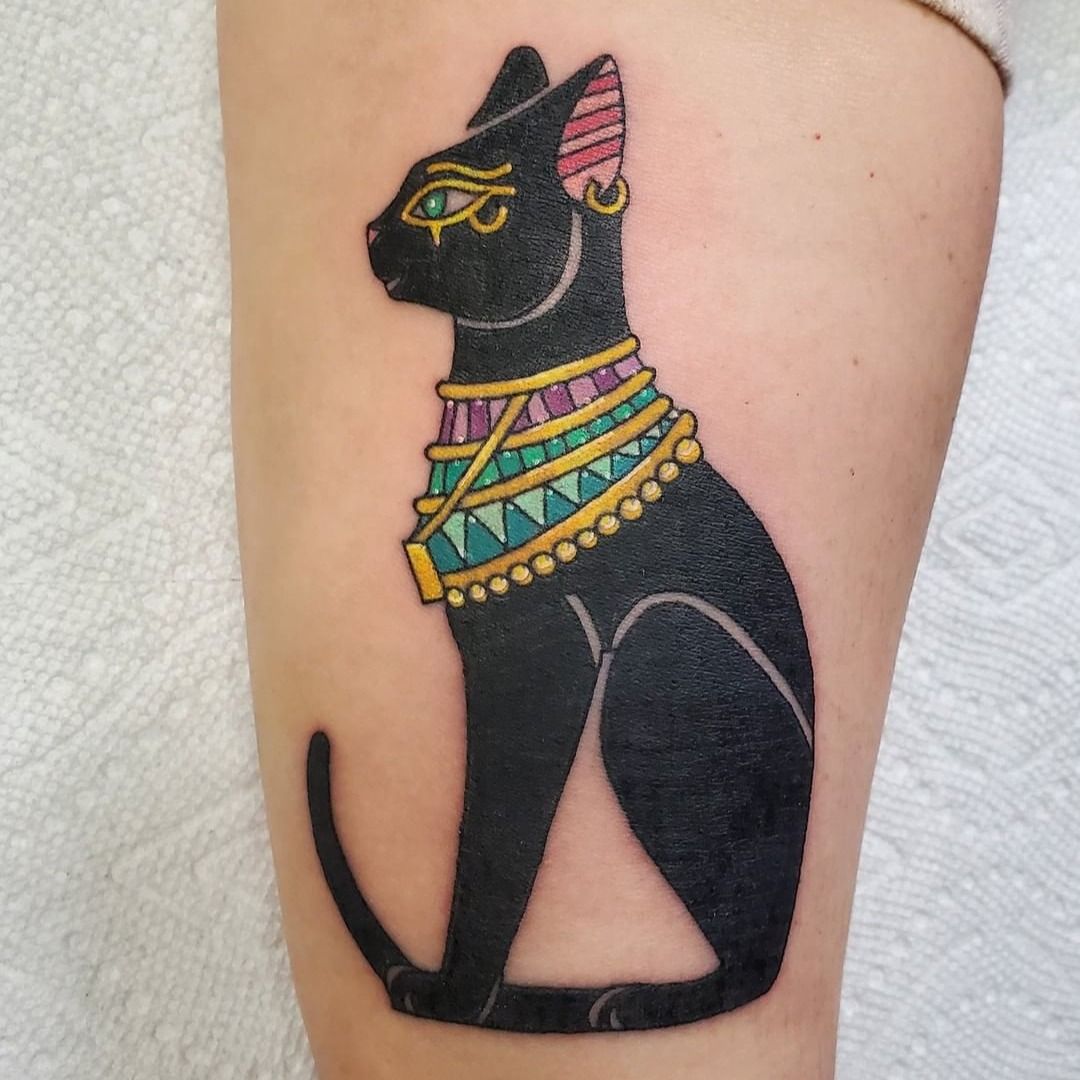 egyptian cat statue tattoo