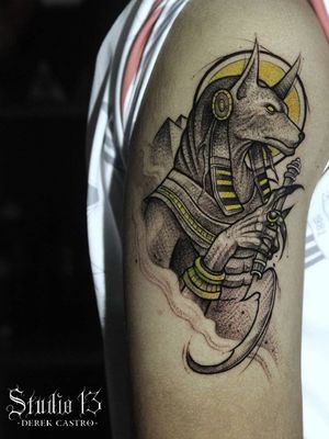 Egyptian tattoo by Derek Castro #DerekCastro #Egyptiantattoos #egyptian #egypt #ancient #esoteric #history