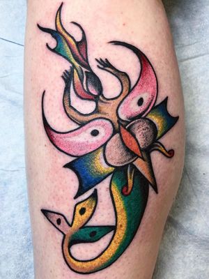 surreal tattoo by Matt Bivetto #MattBivetto #psychedelictattoo #psychedelic #surreal #trippy #strange #abstract