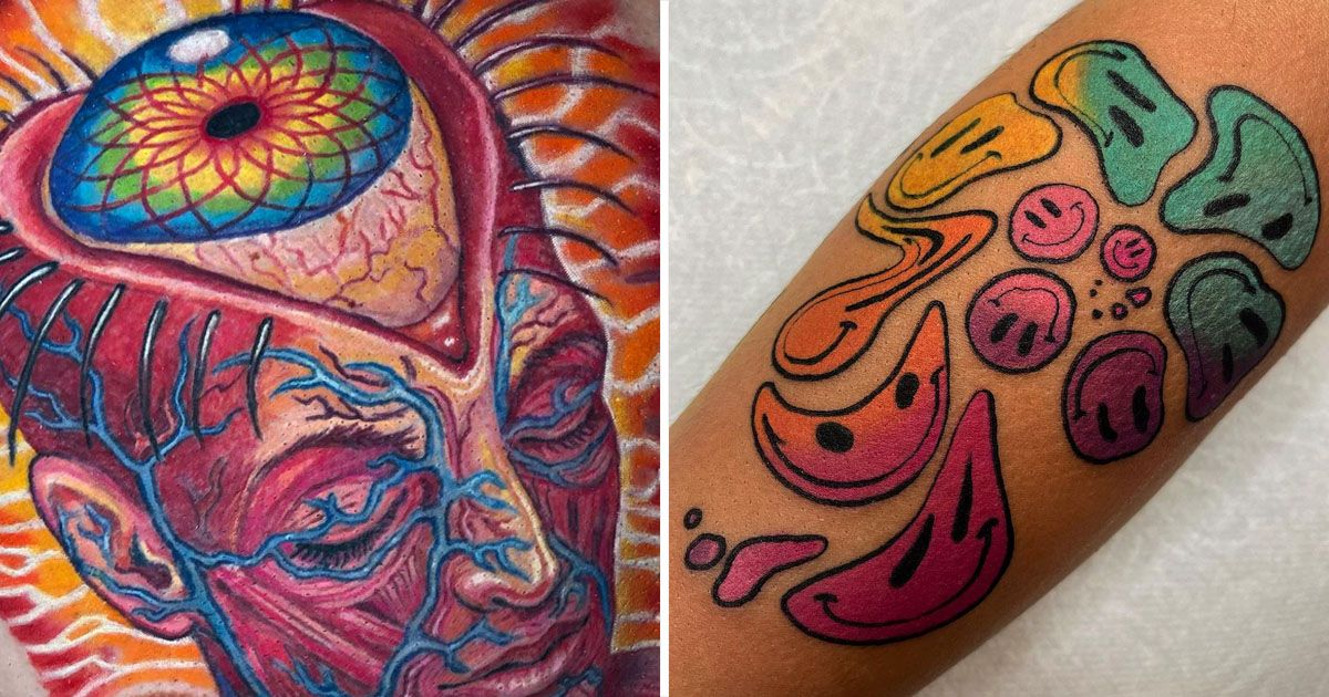 White Rabbits in a Purple Haze: Psychedelic Tattoos • Tattoodo