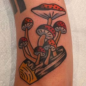 Mushroom tattoo by Dan Santoro #DanSantoro #psychedelictattoo #psychedelic #surreal #trippy #strange #acid #lsd #mushrooms 