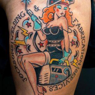 Pin up tattoo by saturnia tattoos #saturniatattoos #pinupgirl #pinup #portrait #lady #woman #babe #tattooedgirl