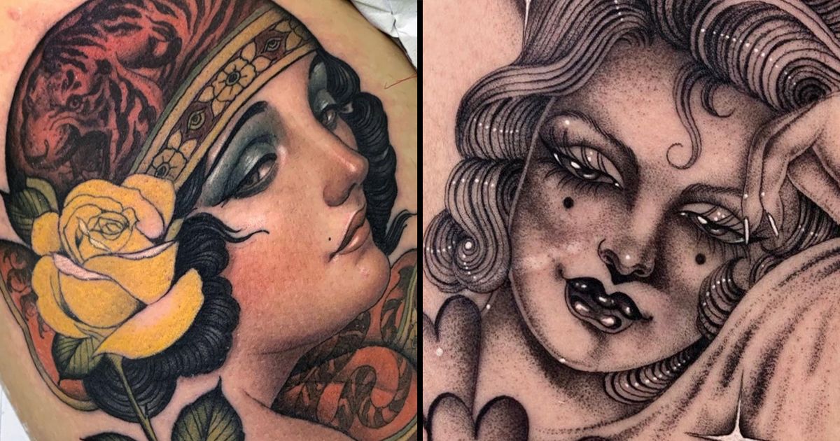 Clown girl california chicano with rose tattoo design references –  TattooDesignStock