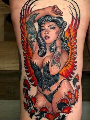 Pin up tattoo by jandruff #jandruff #pinupgirl #pinup #portrait #lady #woman #babe #tattooedgirl