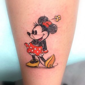 Minnie Mouse tattoo by Faste Tattoo #Fastetattoo #minniemouse #minnie #disneytattoo #disney #waltdisney