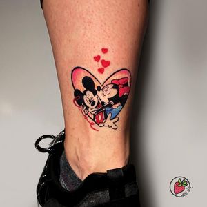 Mickey and Minnie tattoo by nosisie Tattoo #nosisietattoo #mickeyandminnie #mickeymouse #minniemouse #disneytattoo #disney #waltdisney