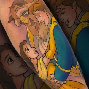 Beauty and the Beast tattoo by Michela Bottin Ackerman #MichelaBottin #MichaelaBottinAckerman #beautyandthebeast #thebeast #disneytattoo #disney #waltdisney