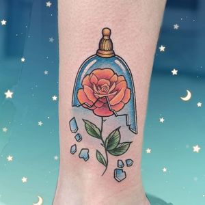 Beauty and the Beast tattoo by dualypulp.tattoo #dualypuptattoo #beautyandthebeast #disneytattoo #disney #waltdisney #rose