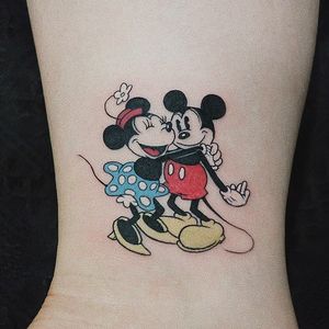 Mickey and Minnie tattoo by tattooist rara #tattooistrara #mickeyandminnie #mickeymouse #minniemouse #disneytattoo #disney #waltdisney