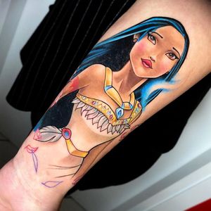 Pocahontas tattoo by samy pimpyourbody #samypimpyourbody #pocahontas #nativeamerican #disneytattoo #disney