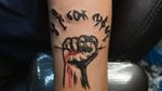 Spring Revolution tattoo done in protest of the military coup in Myanmar. Photo by Republic World. #springrevolution #myanmartattoos #myanmarprotest #protesttattoos #symbolsofresistance #blackworktattoos