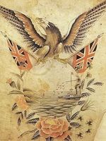 A selection of George Burchett’s patriotic wartime designs #GeorgeBurchett #militarytattoos #wartimetattoos #vintagetattoos #historictattoos #traditional tattoos