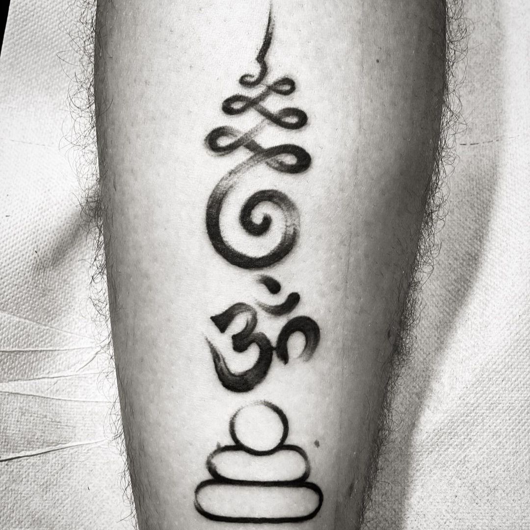 Tattoo uploaded by Tattoodo • Buddhist tattoo by diegopersol #diegopersol  #unalome #om #shrine #offering #ritual #buddhist #brushwork #blackwork •  Tattoodo