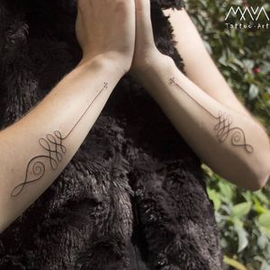 Unalome arm tattoo by mayamor.tattoo #mayamortattoo #unalome #symbol #buddhist #buddhism #linework #fineline 