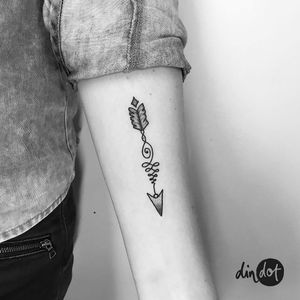 Unalome arrow tattoo by din dot #dindot #unalome #arrow #buddhist #buddhism #symbol